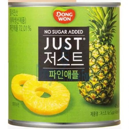 (16:30마감(D) 파인애플캔(동원/저스트/노슈가/슬라이스/425G)EA 이미지