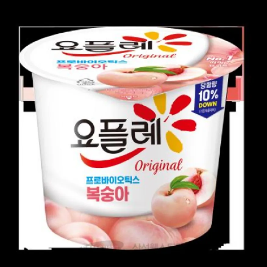 (16:30마감)떠먹는요구르트(180G/EA/빙그레/원유:국산/요플레/복숭아맛) 이미지