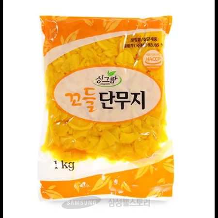 (16:30마감)꼬들압축단무지(슬라이스/싱그람/1KG/PAC/무:국내산) 이미지