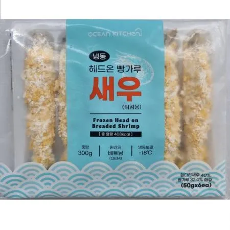 (16:30마감(D) 냉동헤드온빵가루새우(베트남/에이치푸드/50G*6입/300g)EA 이미지