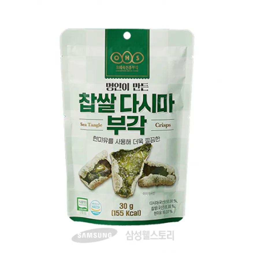 (16:30마감)오희숙찹쌀다시마부각(하늘바이오/30G/PAC/다시마:국내산) 이미지