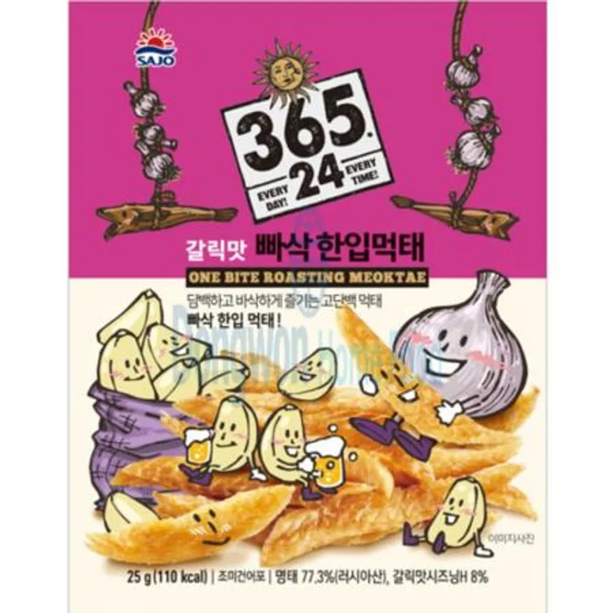(16:30마감(D) 빠삭한입먹태(명태:러시아산/사조대림/갈릭맛/25G*30EA)BOX 이미지