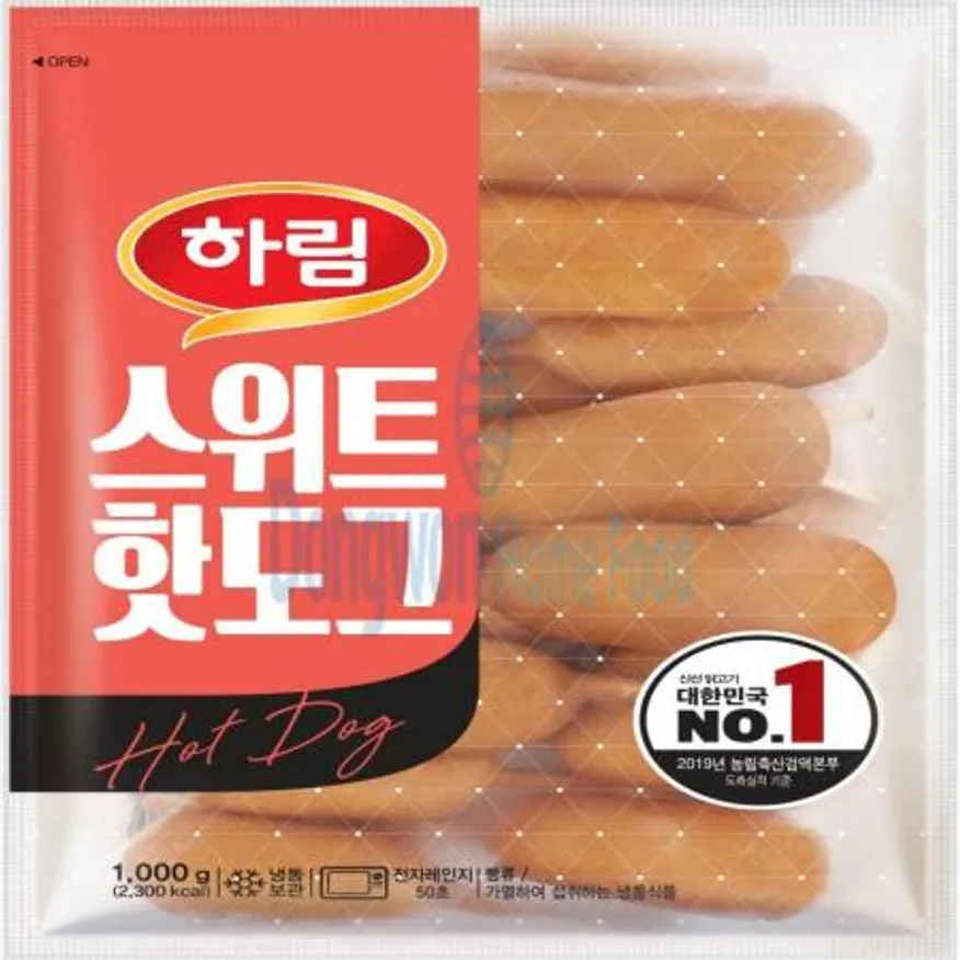 (16:30마감(D) 핫도그(스위트웰도그/50g*20EA/하림)1KG 이미지