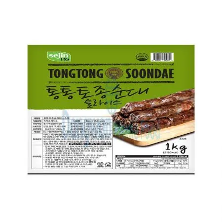 (16:30마감(D) 통통토종순대슬라이스(세진/냉동/1kg)EA 이미지