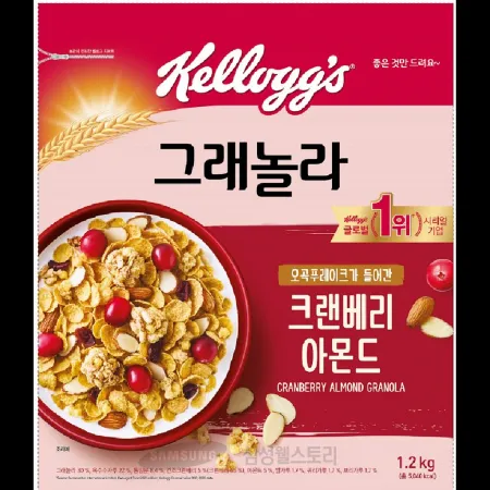 (16:30마감)크랜베리아몬드그래놀라(1.2KG/EA/켈로그) 이미지
