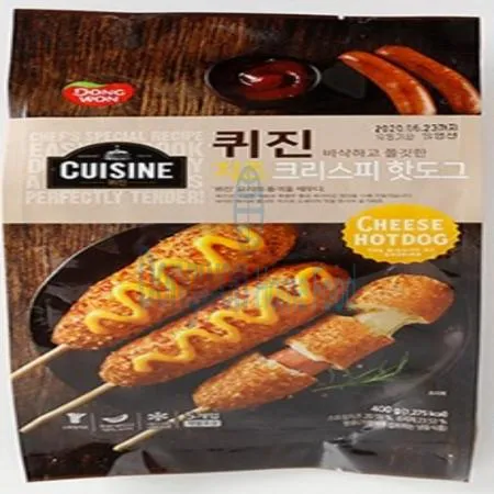 (16:30마감(D) 퀴진에어크리스피치즈핫도그(동원/5입/400g)EA 이미지
