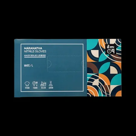 니트릴장갑 M 화이트 (마라나타/100ea*1pk) 이미지