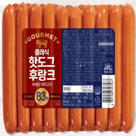 (16:30마감(D) 클래식핫도그후랑크(사조오양/돈육:국산/1kg)EA 이미지