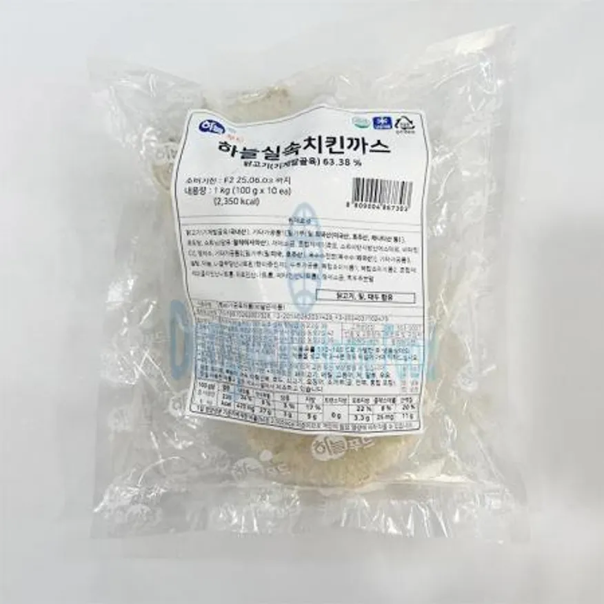 (16:30마감(D) 실속치킨까스(하늘푸드/닭고기:국내산/100g*10입/1kg)EA 이미지