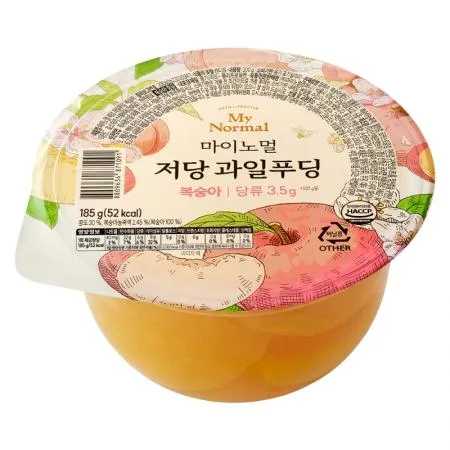 (16:30마감(D) 저당과일푸딩복숭아(마이노멀/185G*6입)EA 이미지