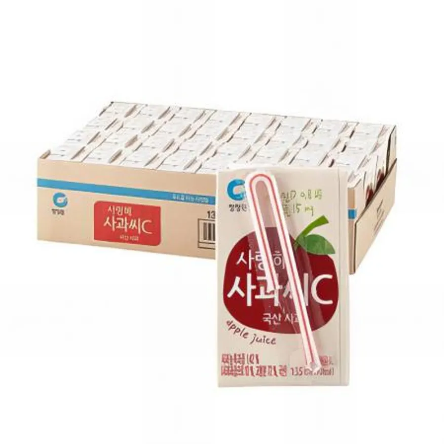 (16:30마감(D) 사랑해사과씨C음료(청정원/팩/135ML*32입)BOX 이미지