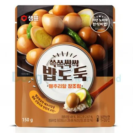 (16:30마감(D) 쓱쓱싹싹밥도둑메추리알장조림(국내산/샘표/150G)EA 이미지
