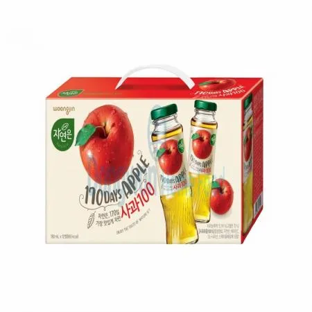 (16:30마감(D) 자연은사과주스(웅진/병/180ML*12입)BOX 이미지