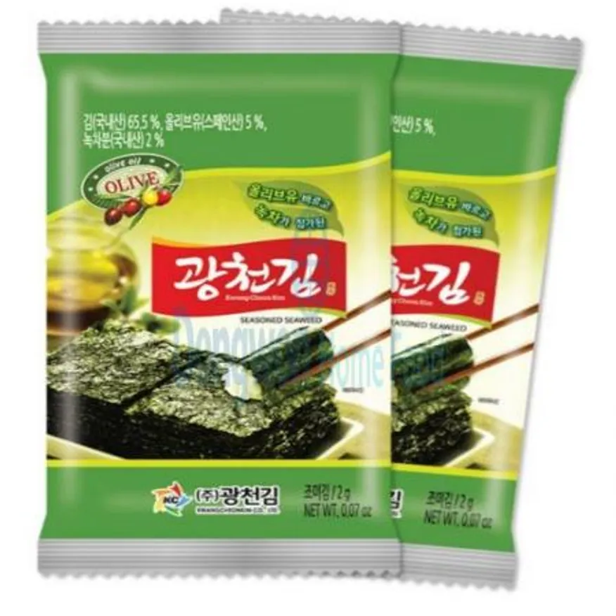 (16:30마감(D) 올리브유녹차미니도시락김(국내산/광천김/2g*10봉/20g)EA 이미지