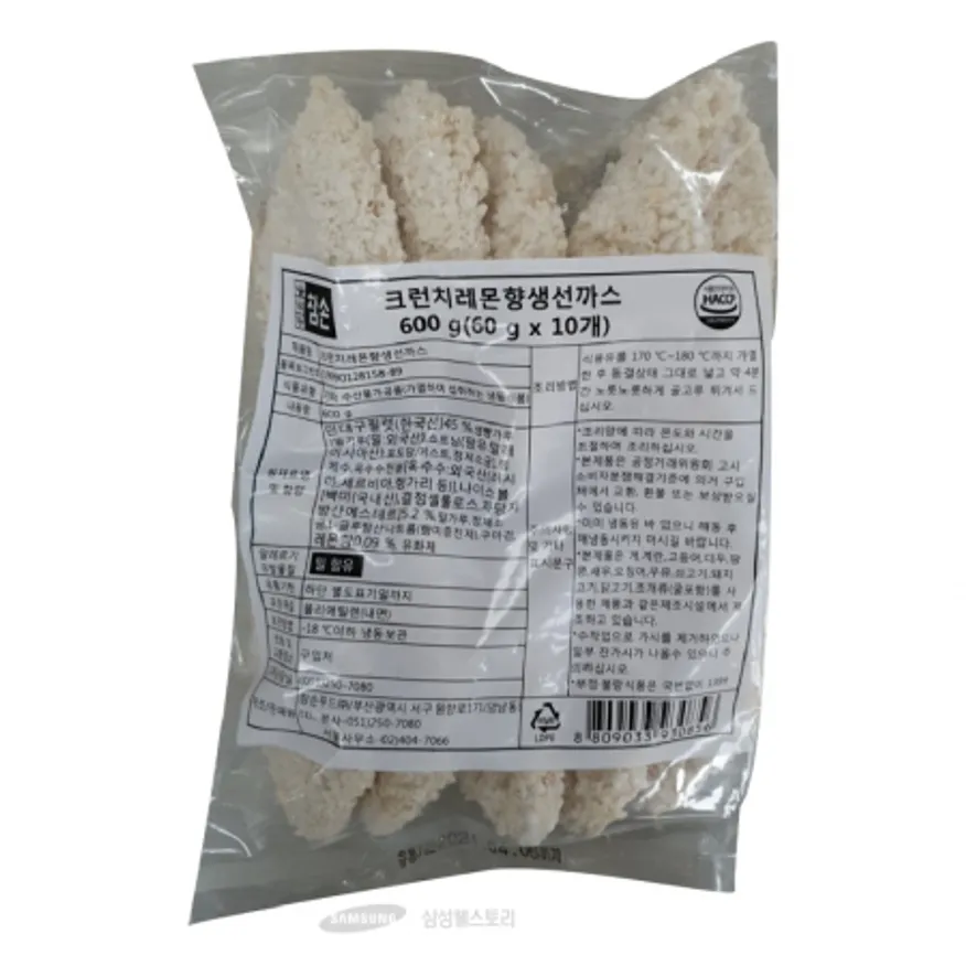(16:30마감)크런치레몬향생선가스(참손/600G(60G*10EA)/PAC/대구:한국산) 이미지
