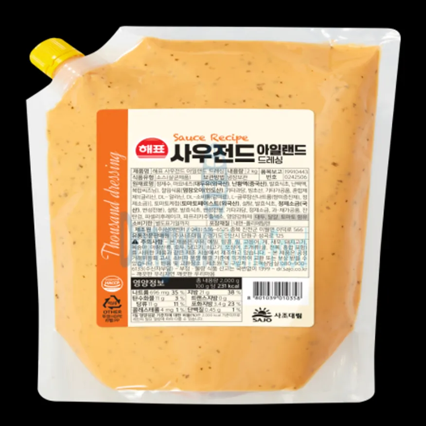 (16:30마감(D) 사우전드아일랜드드레싱(사조/냉장/2kg)EA 이미지