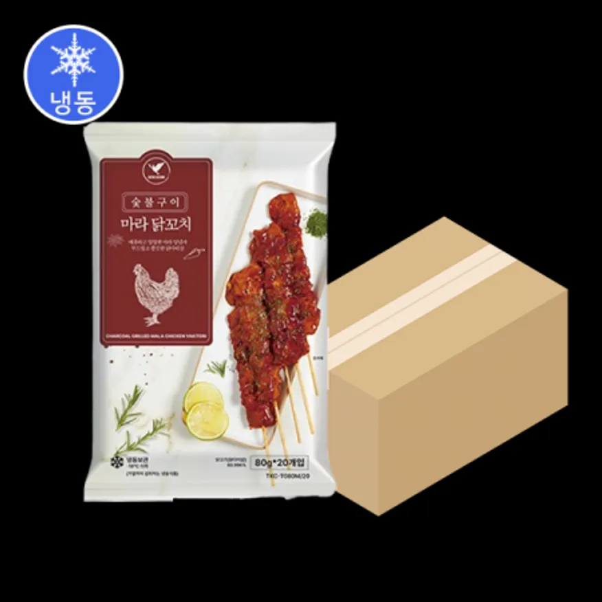 (16:30마감(L)냉동마라숯불구이닭꼬치(청학/박스/80g*20ea*6pk) 이미지