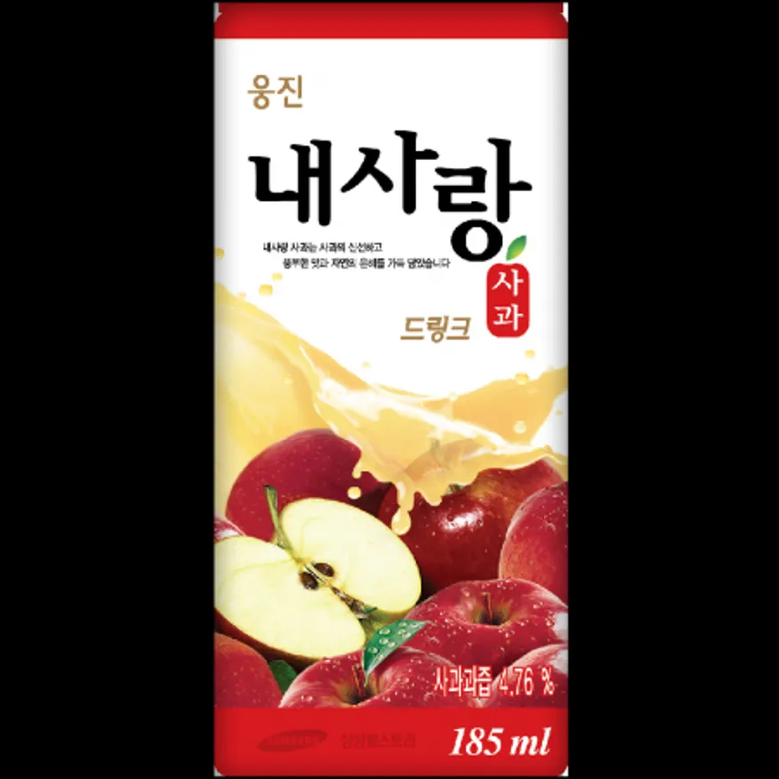 (16:30마감)사과주스테트라팩(185ML/EA/24EA/BOX/내사랑드링크) 이미지
