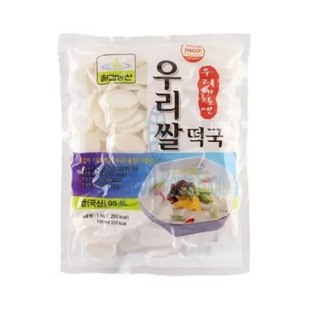 (16:30마감(D) 우리쌀떡국떡(국산/칠갑/냉장/1KG)EA