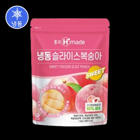 (16:30마감(L)냉동복숭아슬라이스(흥국/1kg/가당) 이미지