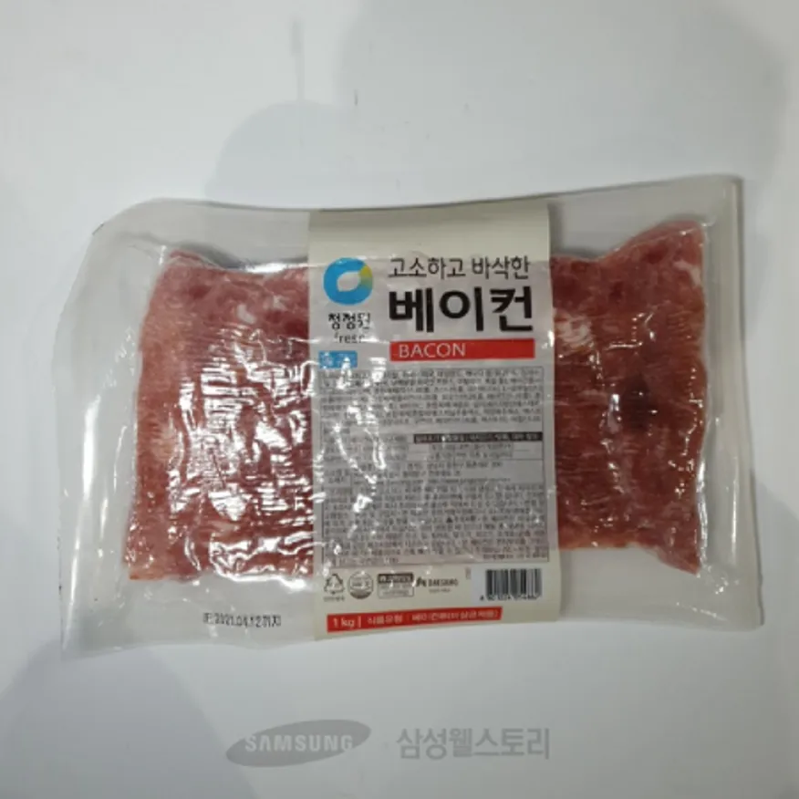 (16:30마감)청정원고소하고바삭한베이컨(1KG(40~45EA)/돈전지:외국산/대상/냉동) 이미지