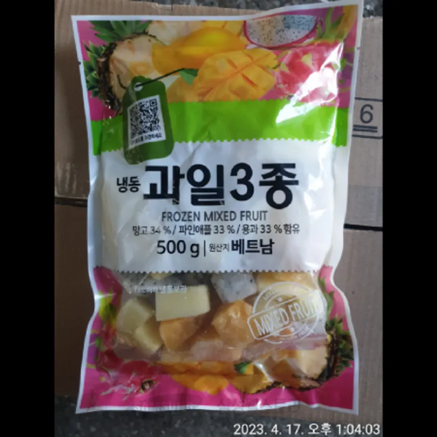 (16:30마감)냉동혼합과일3종(망고(500G/PAC/재호/파인애플)/베트남산/용과) 이미지