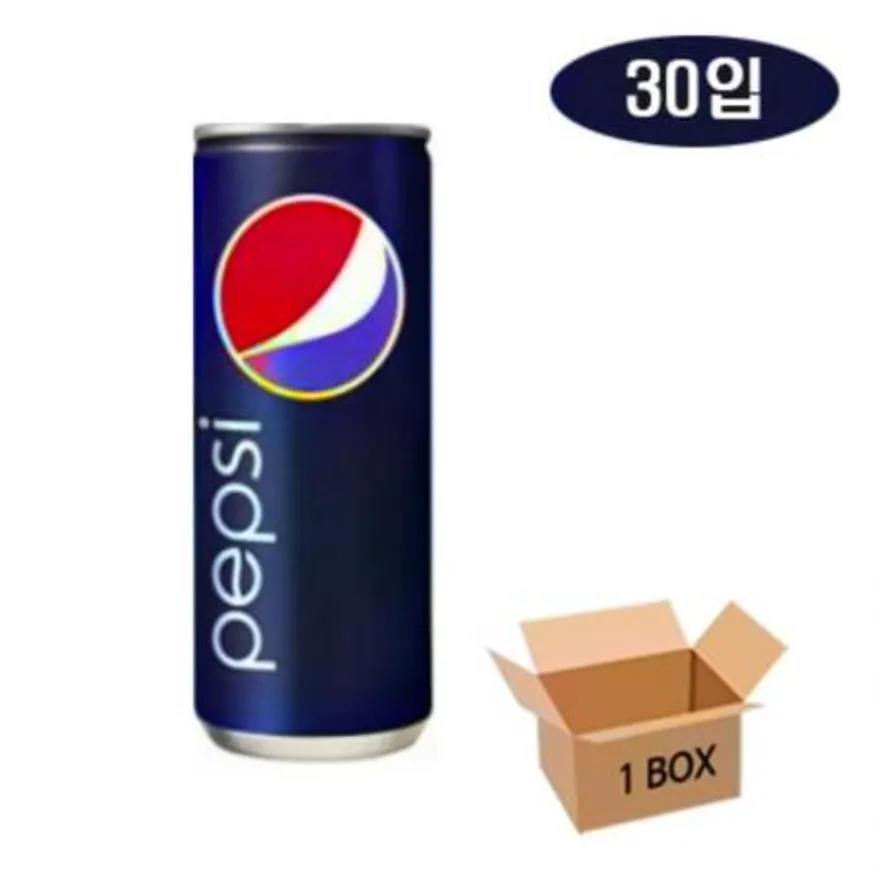 (16:30마감(D) 펩시콜라(롯데칠성/캔/일반용/250ML*30입)BOX 이미지