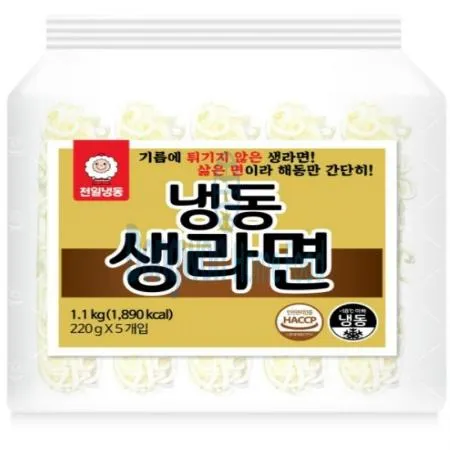 (16:30마감(D) 냉동생라면(천일/꼬불면/220G*5입/1.1KG)EA 이미지