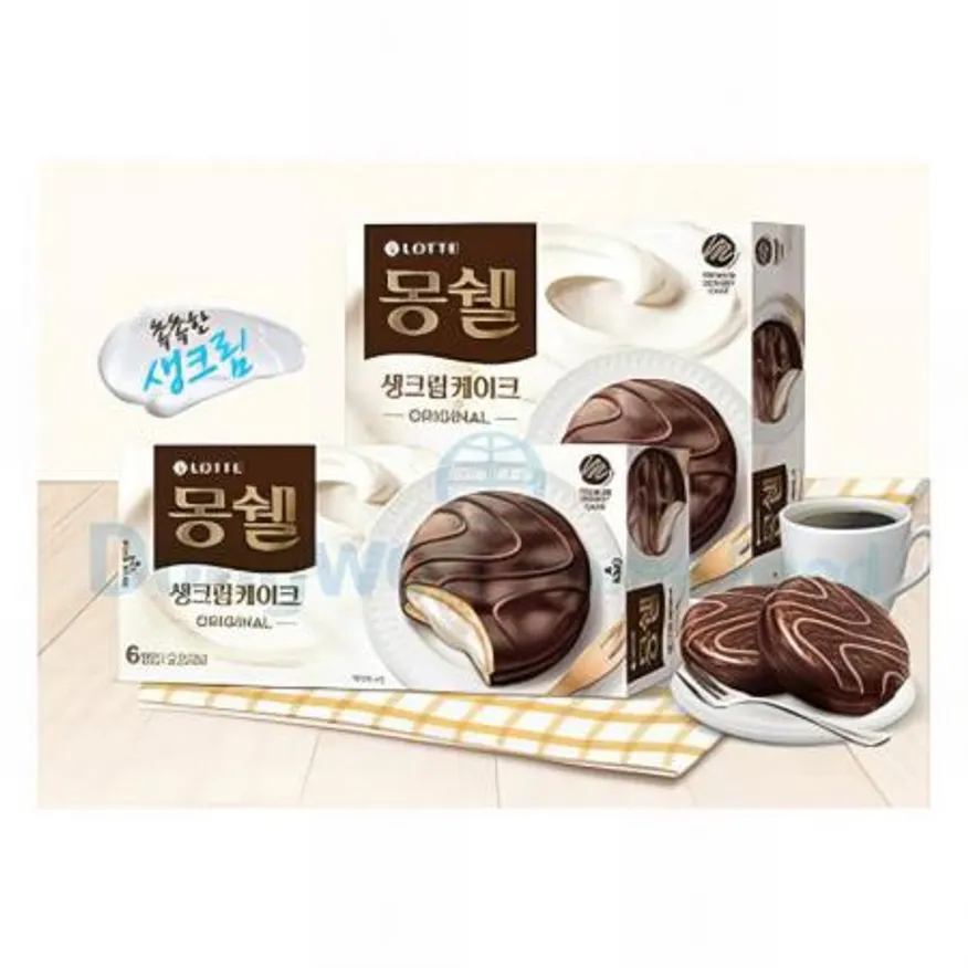 (16:30마감(D) 몽쉘생크림케이크오리지널(롯데제과/12입/408G)EA 이미지