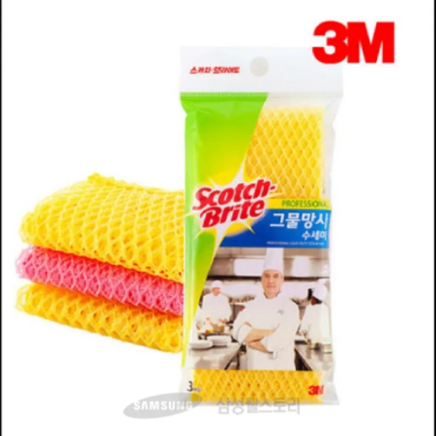 (16:30마감)수세미,DC,3M,그물망,색상랜덤,W30cm,L30cm,3EA/PAC 이미지