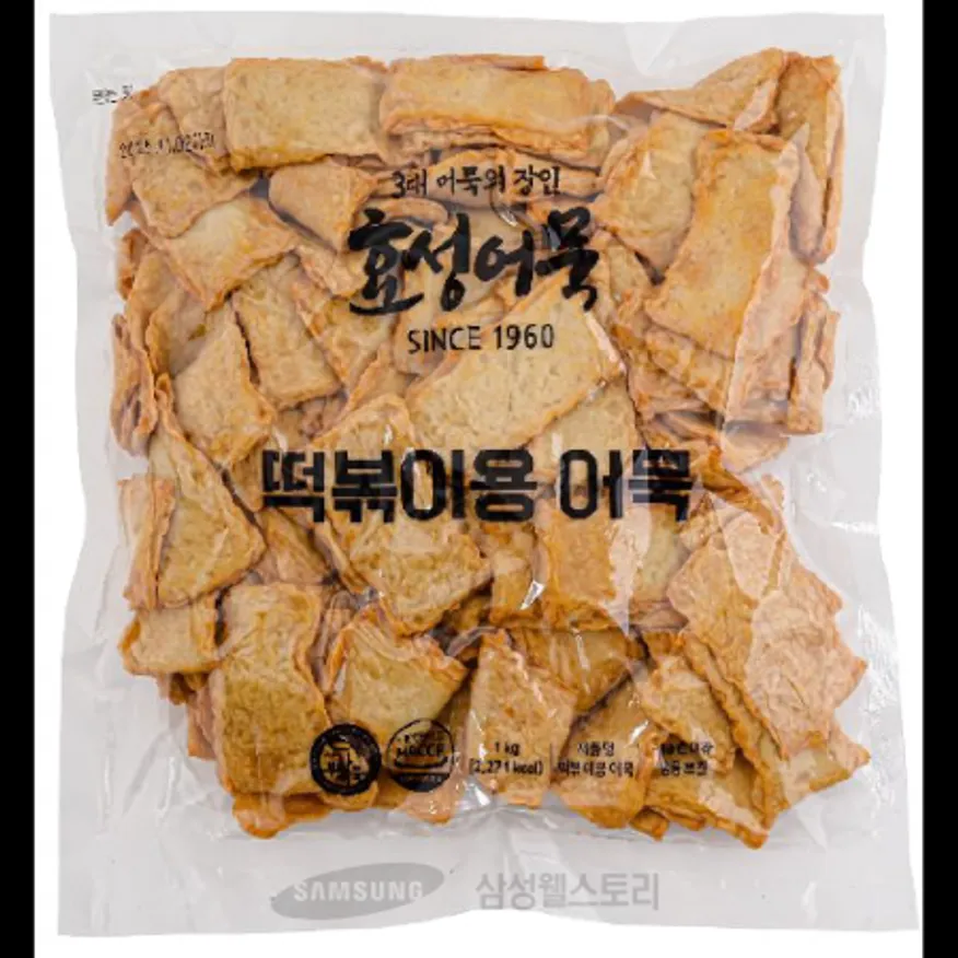 (16:30마감)떡볶이용어묵(효성어묵/1KG/PAC/연육:외국산) 이미지