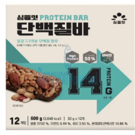 (16:30마감(D) 심플잇단백질바(에스앤푸드/50G*12입)EA 이미지