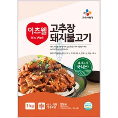 (16:30마감(D) 고추장돼지불고기(돼지고기:국산/이츠웰/1kg)EA 이미지