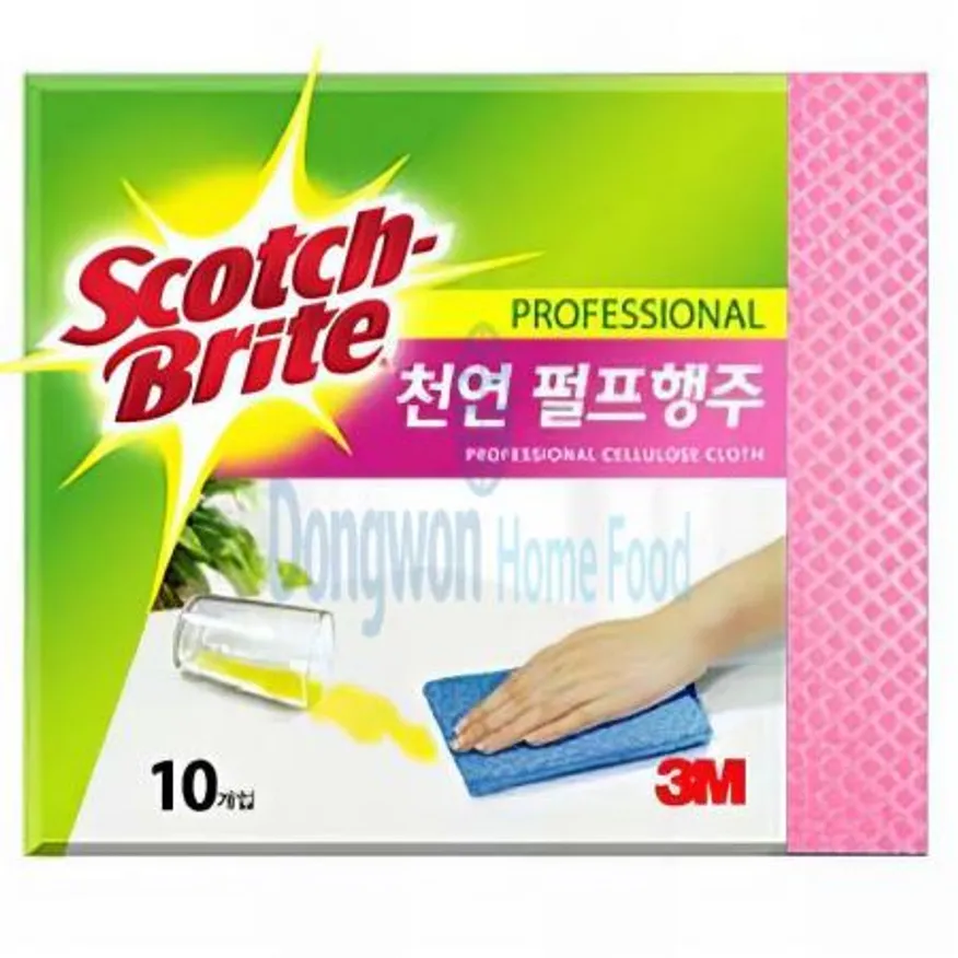 (16:30마감(D) 스카치브라이트천연펄프행주(3M/L200/분홍색/10장)EA 이미지