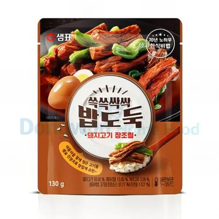 (16:30마감(D) 쓱쓱싹싹밥도둑돼지고기장조림(국내산/샘표/130G)EA 이미지
