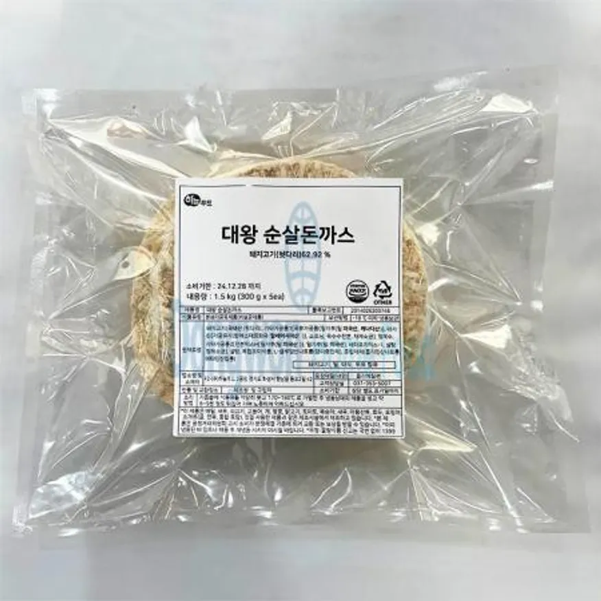 (16:30마감(D) 대왕순살돈까스(하늘푸드/돈육:국내산/5입/1.5kg)EA 이미지