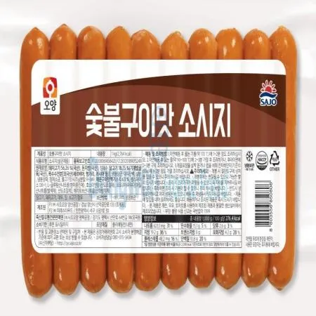 (16:30마감(D) 오양숯불갈비맛소시지(사조오양/냉동/돈육:국산,닭고기:국산/1kg)EA 이미지