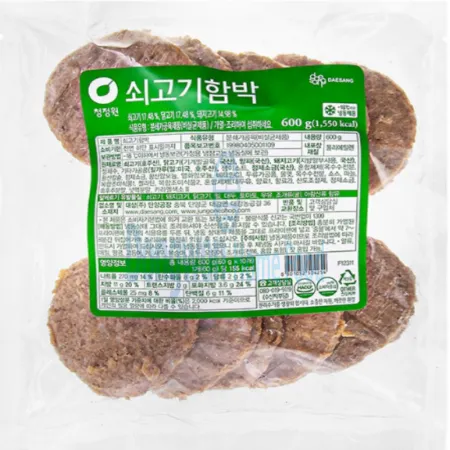 (16:30마감(D) 청정원쇠고기함박스테이크(대상/쇠고기:호주산,닭고기:국산/600G)EA 이미지