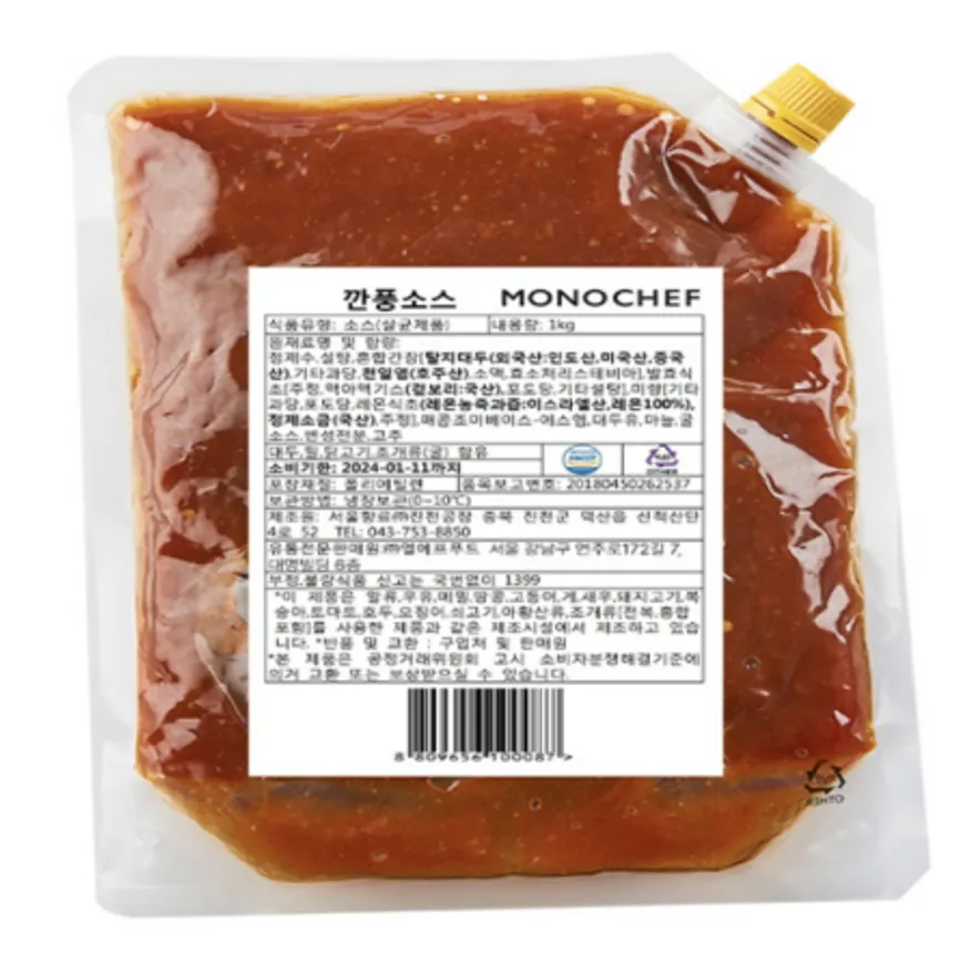 (16:30마감(D) 깐풍소스(모노쉐프/엘에프푸드/냉장/1kg)EA 이미지