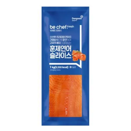 (16:30마감(D) be chef. 훈제연어슬라이스(칠레산/냉동/건염/1kg)EA 이미지