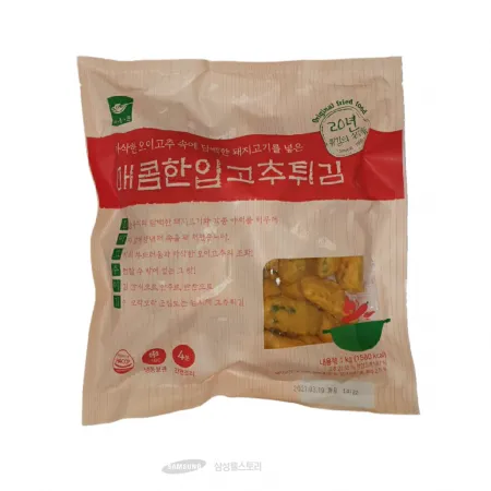 (16:30마감)매콤한입고추튀김(1KG(20G*50E/오이고추:국산/사옹원/돼지고기:국산) 이미지