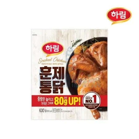(16:30마감(D) 훈제통닭(국내산/하림/냉장/계육:국내산/630g)EA 이미지