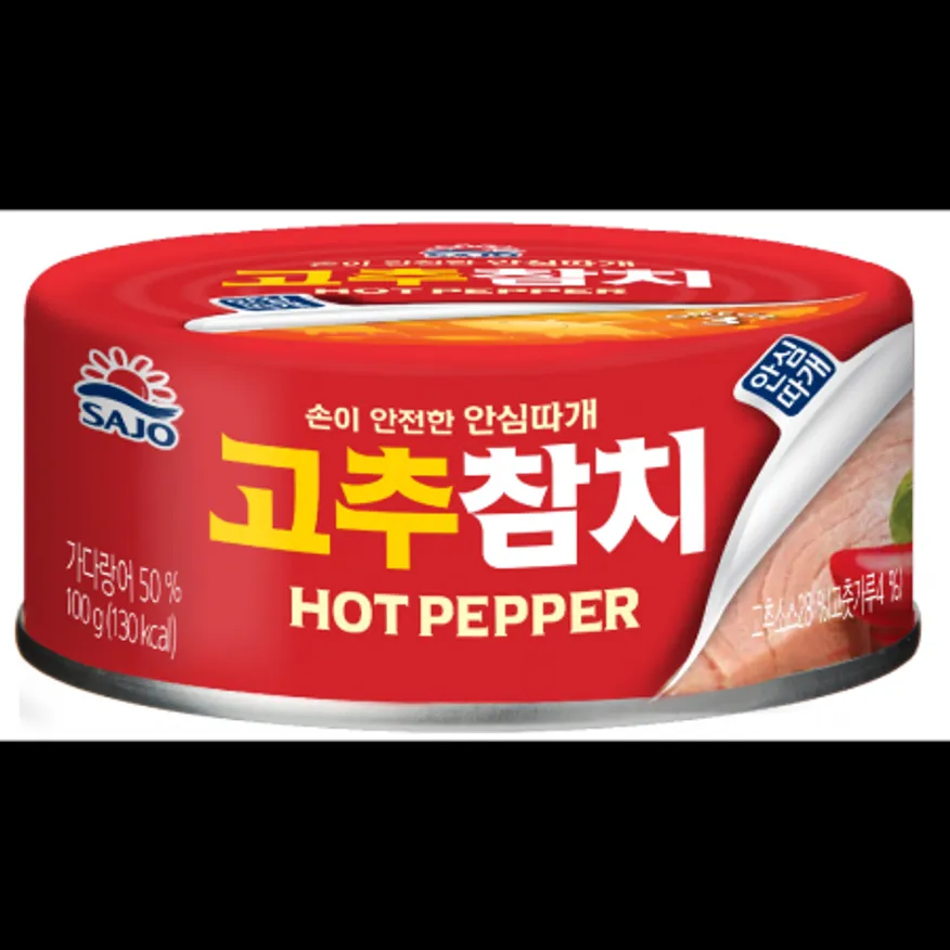 (16:30마감)고추참치캔(100G/EA/가다랑어:원양산/해표/안심따개) 이미지