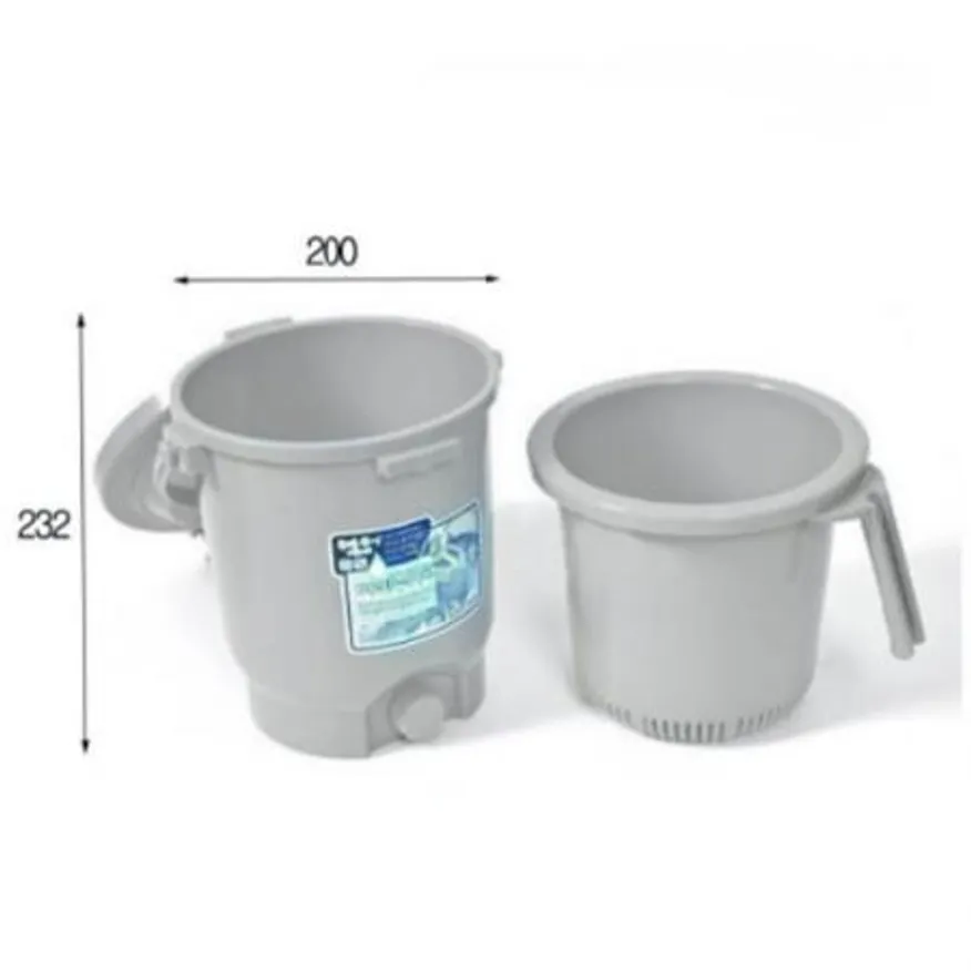 (16:30마감(D) 음식물쓰레기통(대성산업/3L/Φ200*232mm/PP/주황)EA 이미지