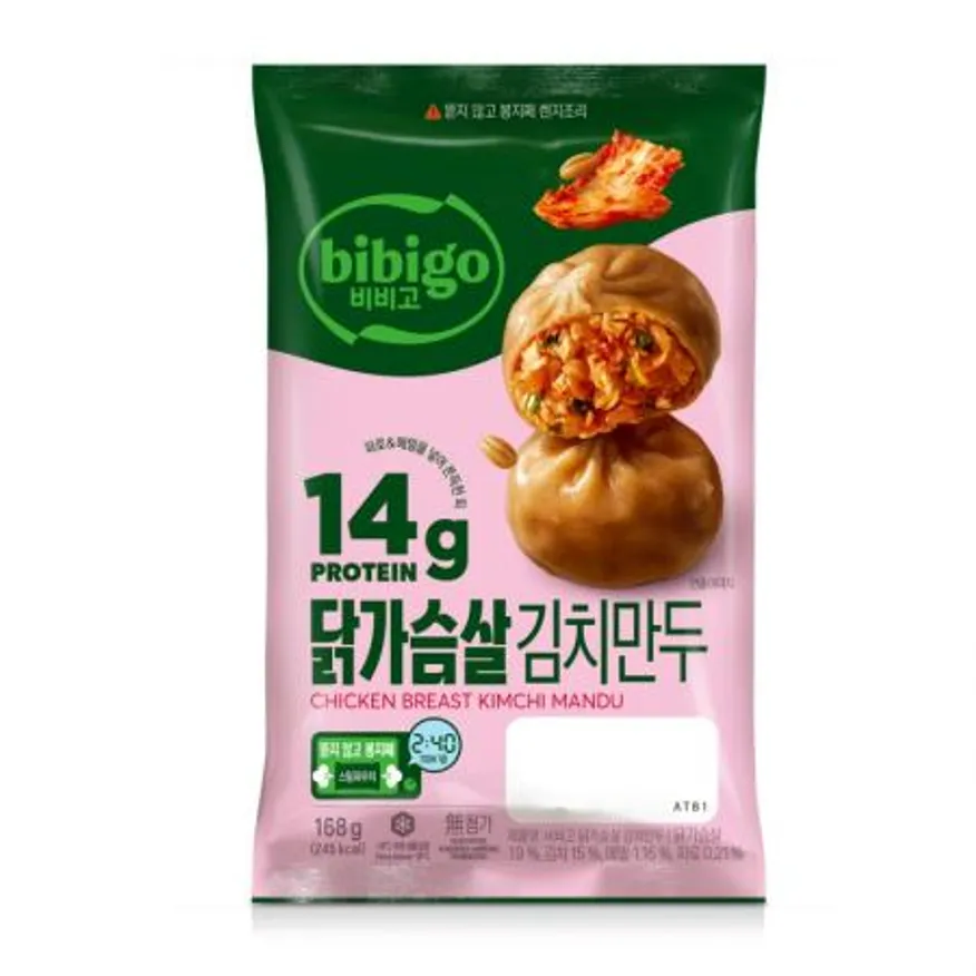 (16:30마감(D) 비비고닭가슴살김치만두(CJ/6입/168G)EA 이미지