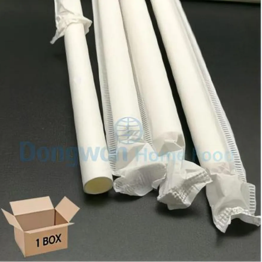 (16:30마감(D) 종이빨대(개별/일자/Ø7*H210mm/흰색/250입)EA 이미지