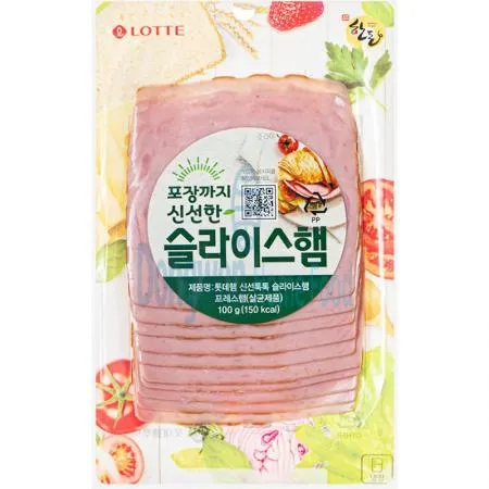 (16:30마감(D) 슬라이스햄(롯데웰푸드/돼지고기:국산/10매/100g)EA 이미지