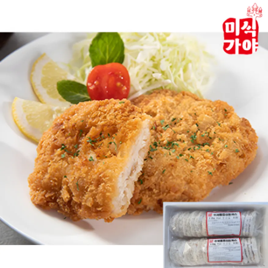 미식가야 한돈 수제돈까스 (130g x24개) 통등심돈까스 냉동 / 업소용 대용량 이미지