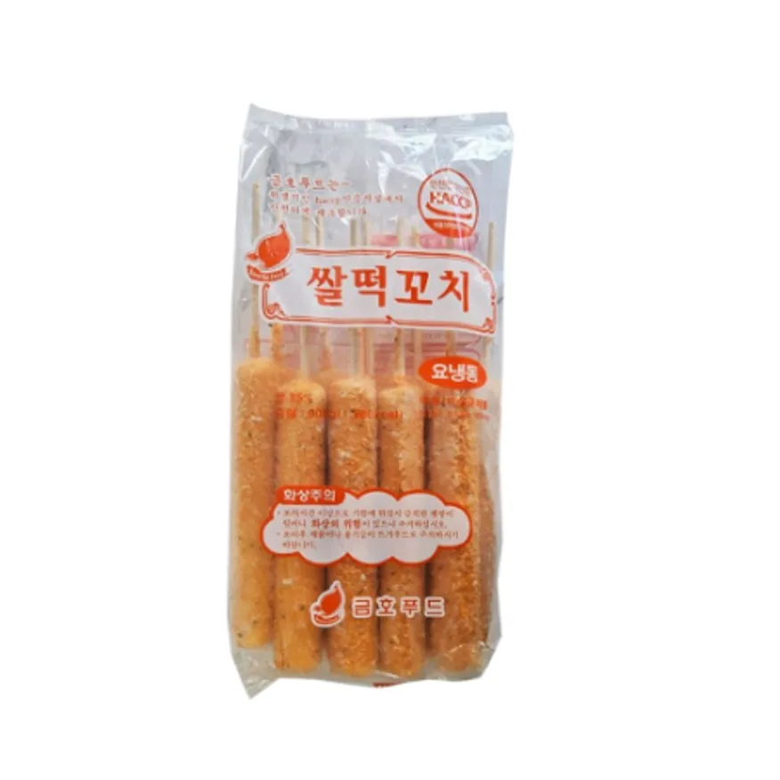 튀김쌀떡꼬치 900g(90gx10개입) 쌀떡 가래떡 튀김 떡꼬치 휴게소 간식 분식 이미지