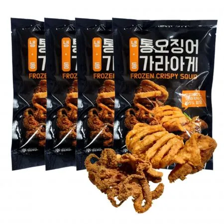 냉동 불꽃 오징어 튀김 1kg (250g x 4미) 분식집 통살 오징어튀김 개별포장 맥주안주 간식 